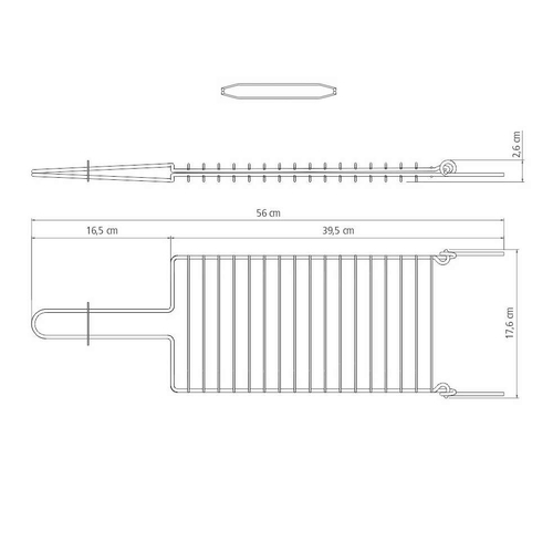 Grelha Dupla Inox 304 Abaulada 31x18cm Tramontina