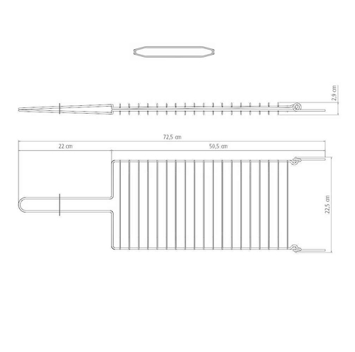Grelha Dupla Inox 304 Abaulada 42x23cm Tramontina