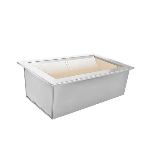 Braseiro de Embutir Duplo 62x52cm (50x40cm interno) Bordas Inox 304 - Caixa Galvanizada