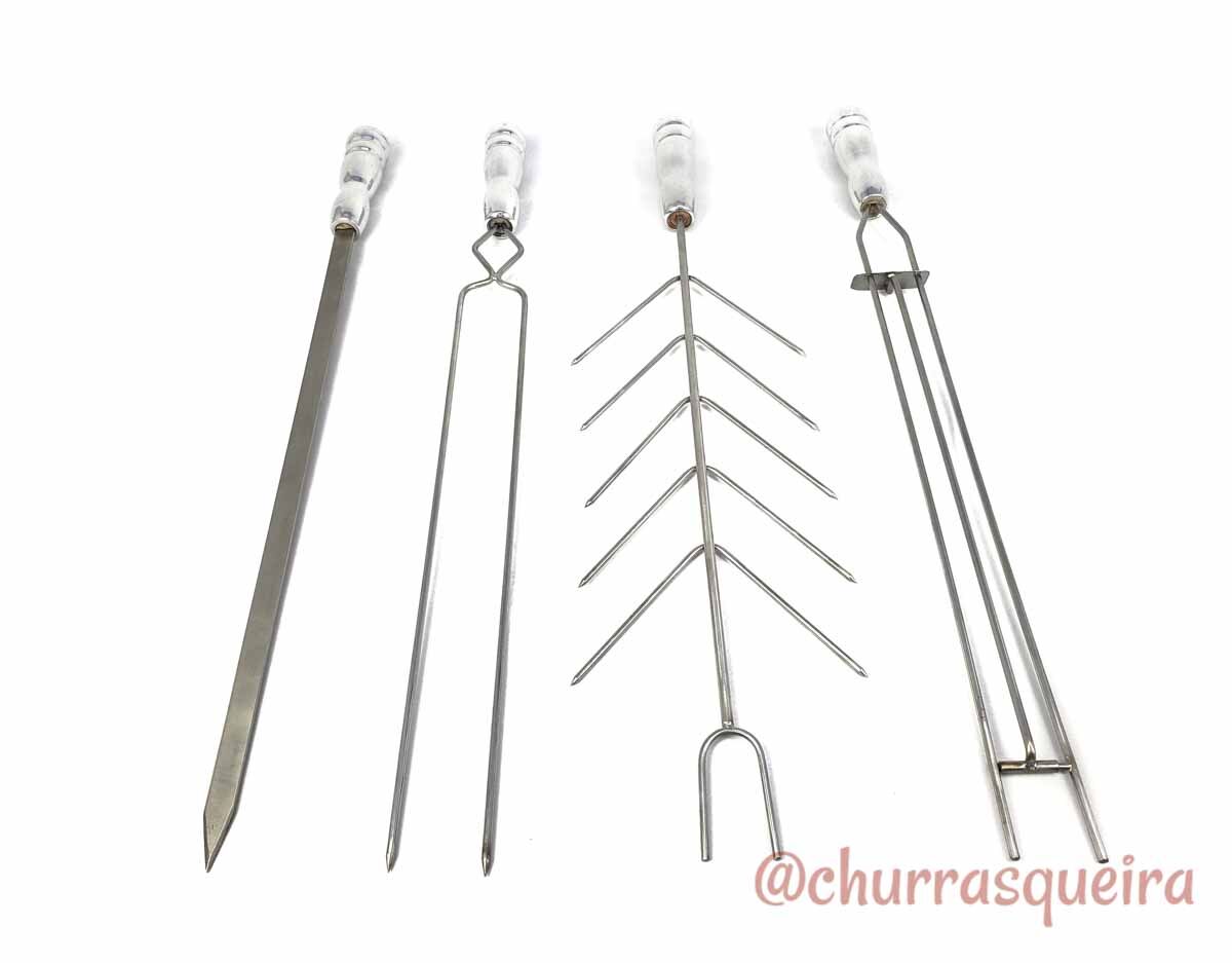 Kit c/ 4 Espetos Inox 304