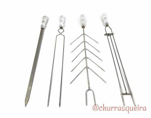Kit c/ 4 Espetos Inox 304