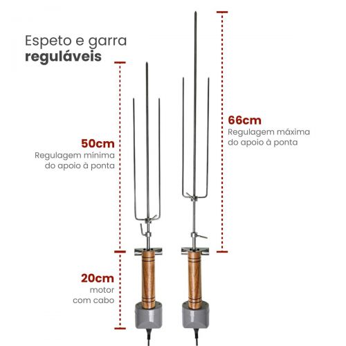 Espeto Girat�rio El�trico para Churrasco