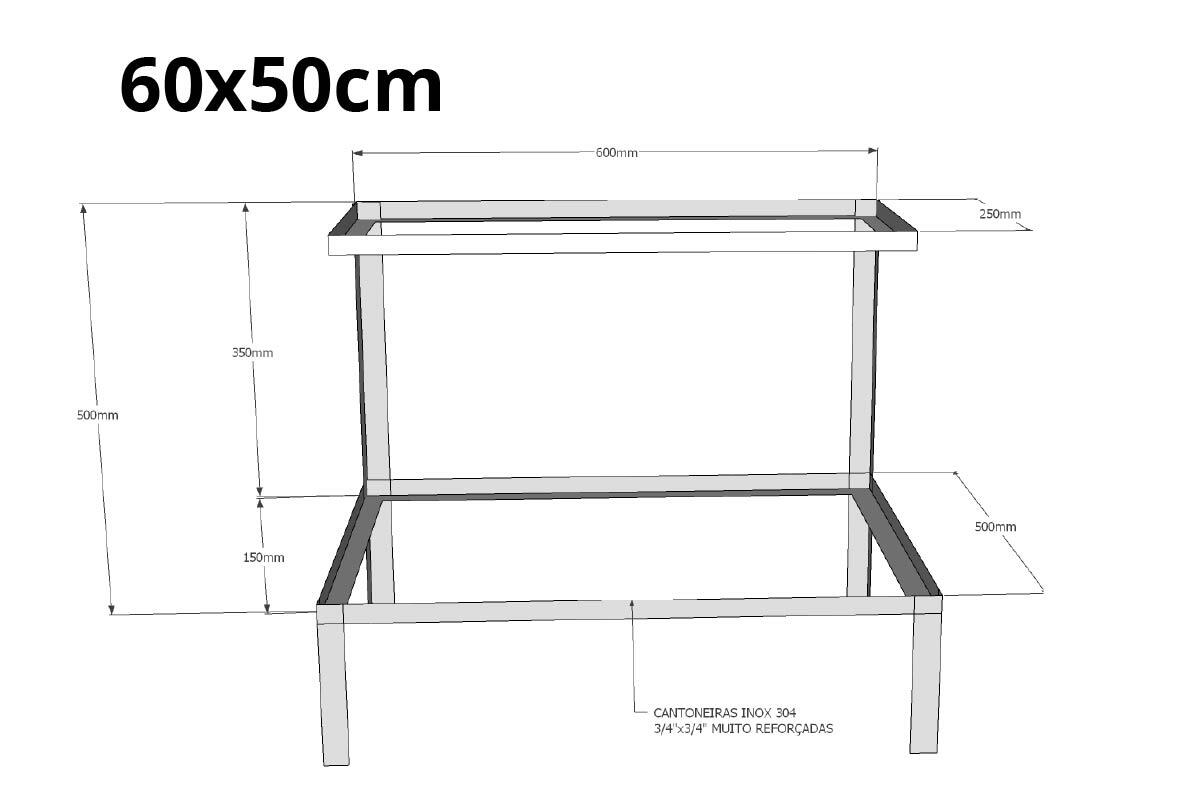 Parrilla Inox 304 c/ 2 Grelhas Uruguaias