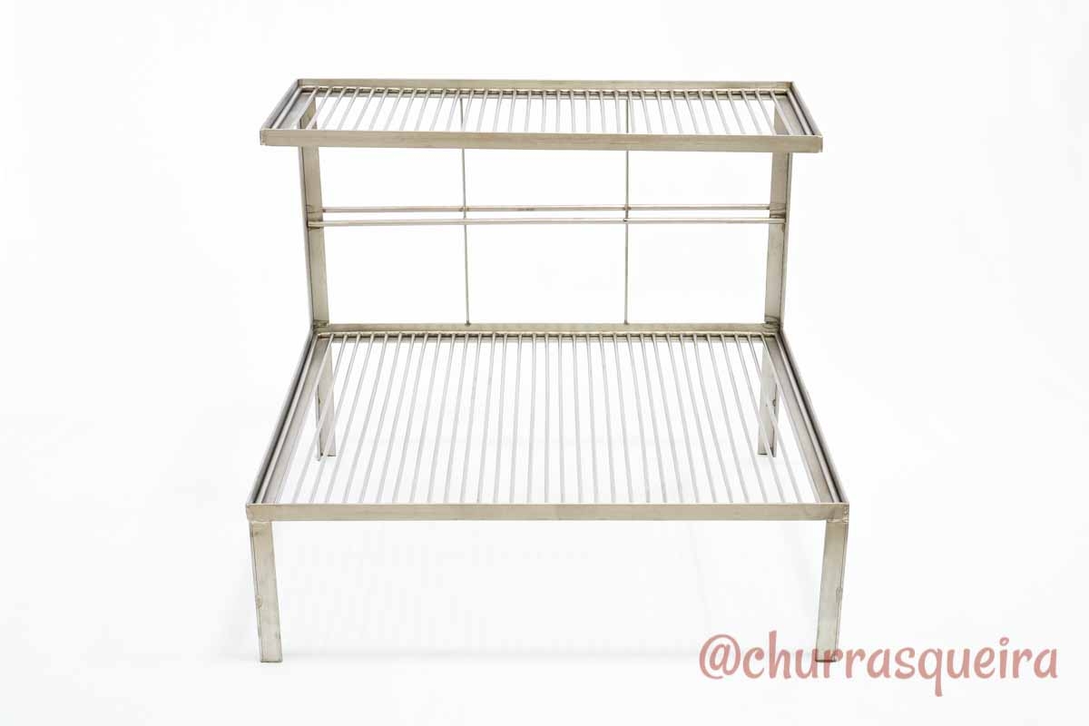 Parrilla Inox 304 c/ 2 Grelhas Uruguaias