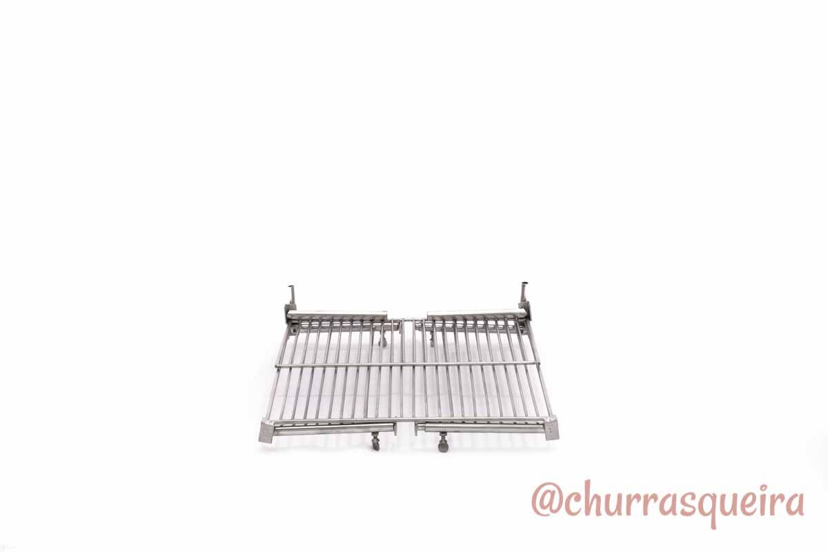 Grelha Portátil p/ Camping com Grelha Auxiliar Inox 304