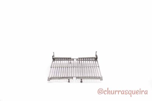 Grelha Portátil p/ Camping com Grelha Auxiliar Inox 304