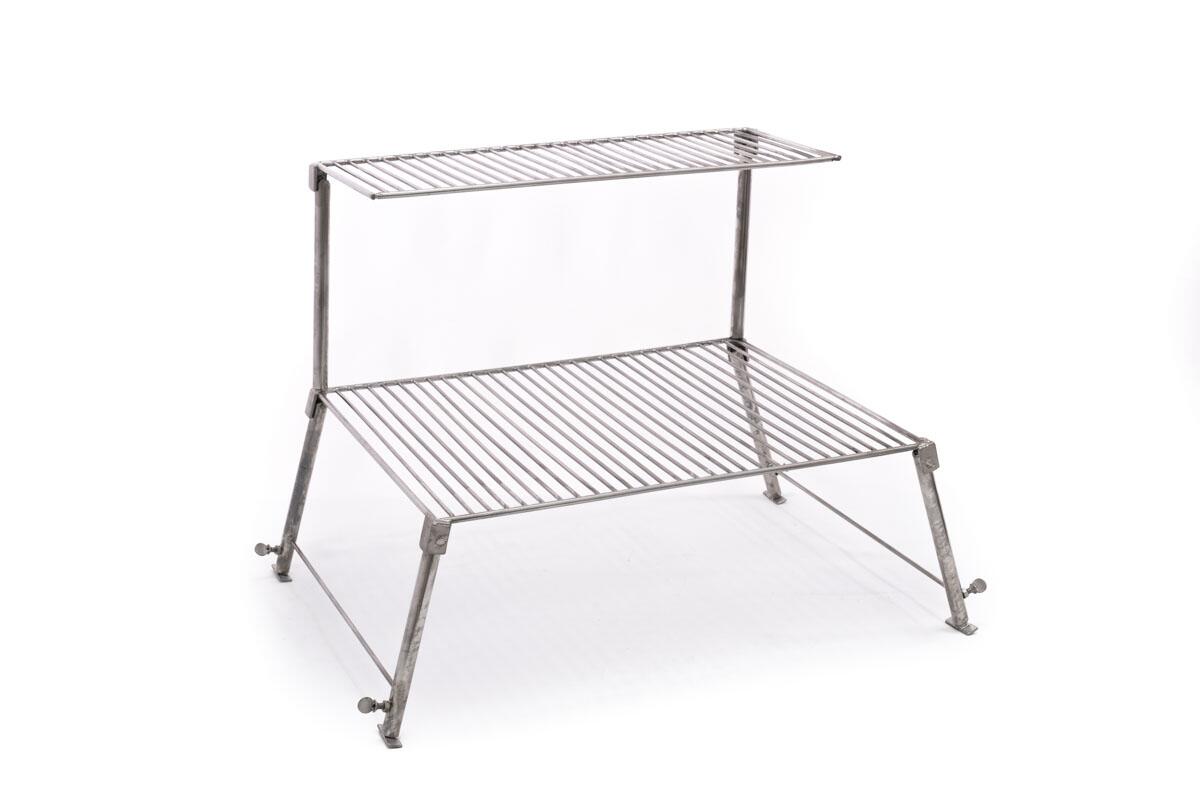 Grelha Portátil p/ Camping com Grelha Auxiliar Inox 304