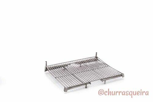 Grelha Portátil p/ Camping com Grelha Auxiliar Inox 304