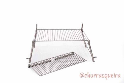 Grelha Portátil p/ Camping com Grelha Auxiliar Inox 304