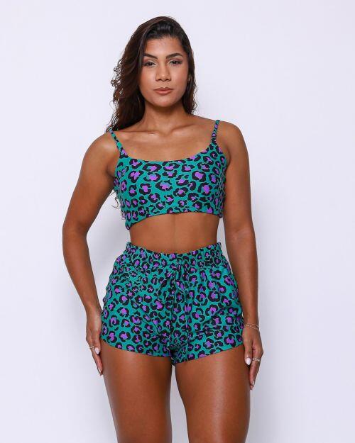 Conjunto Short Boxer Basic Light On�a Pantanal Botanic + Top Bruna