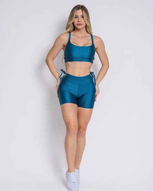 Conjunto Short Empina Ajuste Cirre Petr�leo + Top Tai