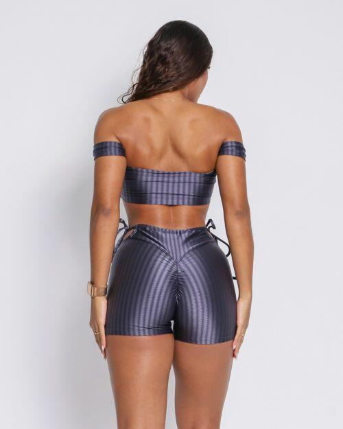 Conjunto Short Empina Ajuste Cirre Carbox + Top Ciganinha