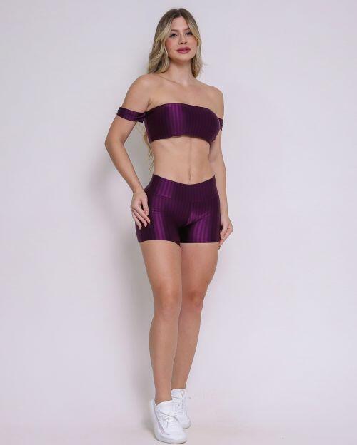 Conjunto Short B�sico Curtinho Cirr� A�a� + Top Ciganinha