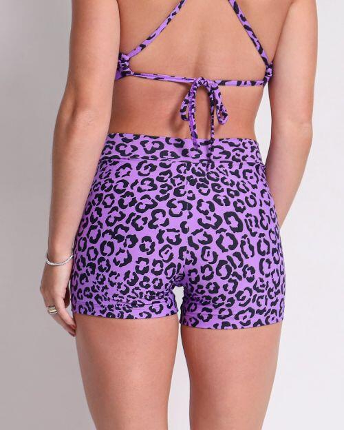 Short Básico Cós Fino Onça Colors Roxo