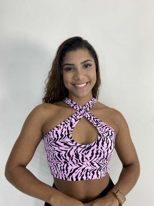Top Cruzado Zebra Rosaceo