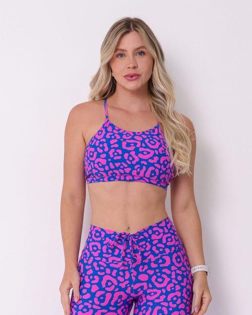 Top Paula Onça Penélope Roxo/Rosa