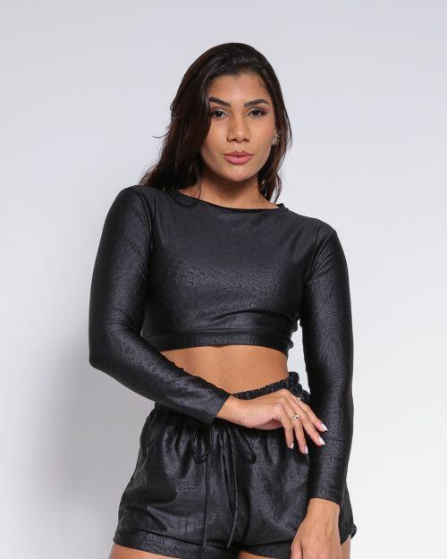 Top Maria Croco Preto