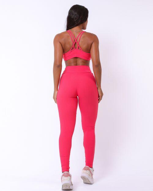 Conjunto Calça Legging Básica Jacquard Comfy + Top Lu
