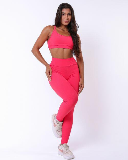 Conjunto Cal�a Legging B�sica Jacquard Comfy + Top Lu