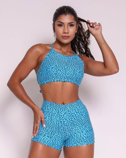 Top Paula Mini Oncinha Azul