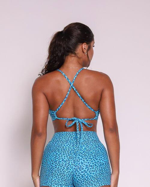 Top Paula Mini Oncinha Azul