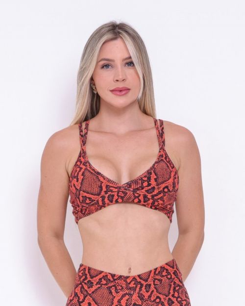 Top Vivi Cobra Fundo Vermelho
