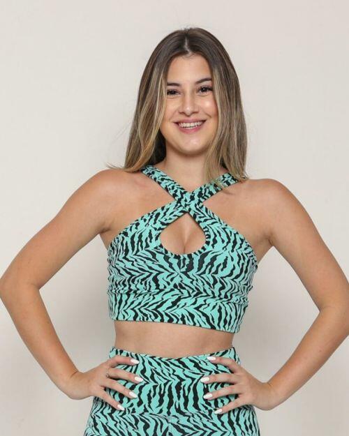 Top Cruzado Zebra Verde �gua