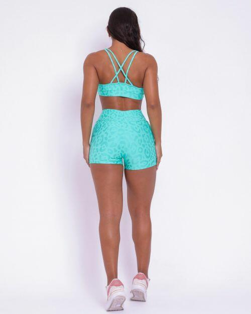 Conjunto Short Básico Curtinho New Onça Fit + Top Lu