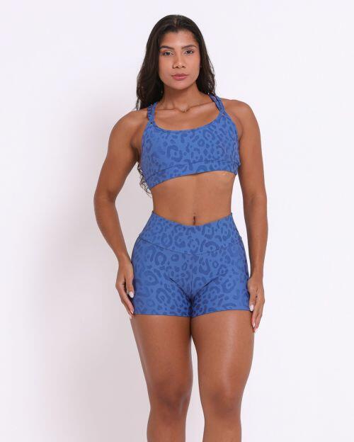 Conjunto Short Básico Curtinho New Onça Fit + Top Lu