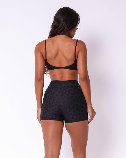 Conjunto Short Básico Cós Cruzado New Onça Fit + Top Ju