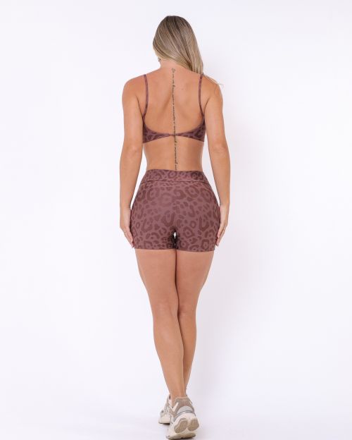 Conjunto Short Básico Cós Cruzado New Onça Fit + Top Ju