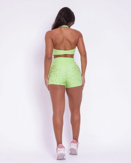 Conjunto Short Básico Cós Cruzado New Onça Fit + Top Jhully