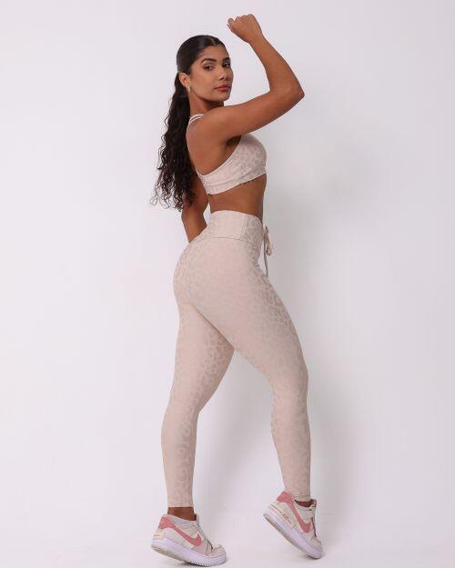 Conjunto Calça Legging Empina New Onça Fit + Top Lu