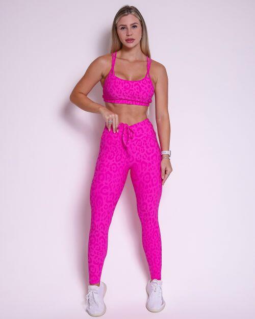 Conjunto Calça Legging Empina New Onça Fit + Top Lu