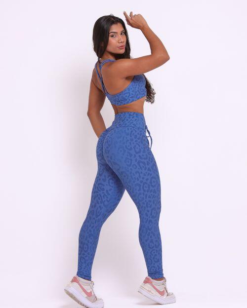 Conjunto Calça Legging Empina New Onça Fit + Top Lu