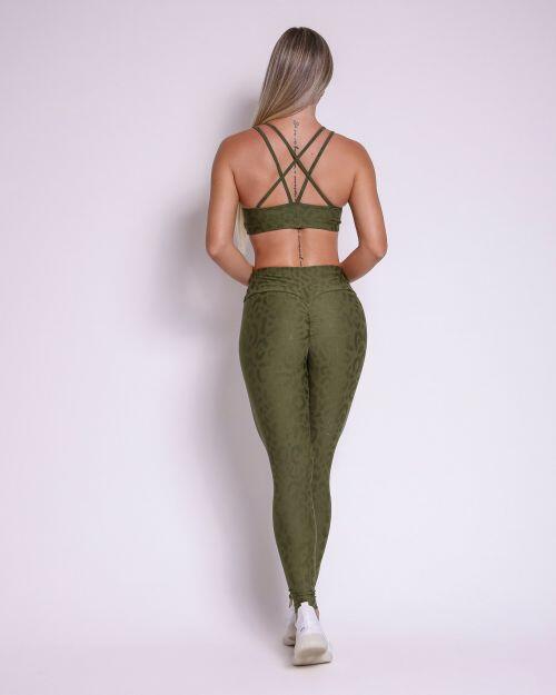 Conjunto Calça Legging Empina New Onça Fit + Top Lu