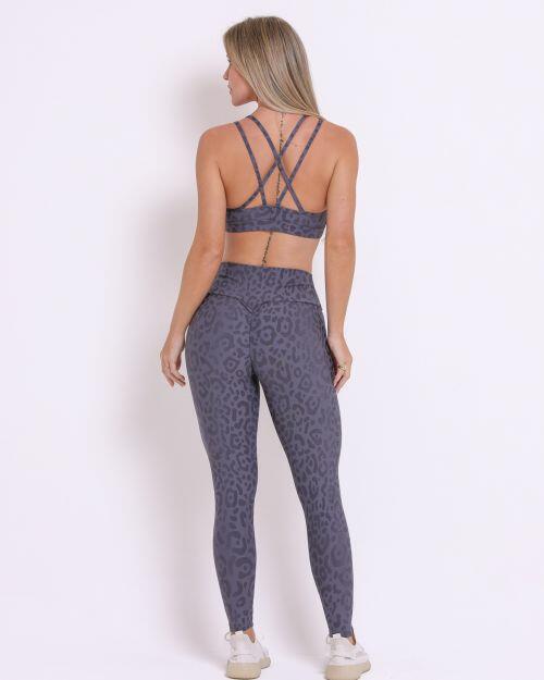 Conjunto Calça Legging Empina New Onça Fit + Top Lu