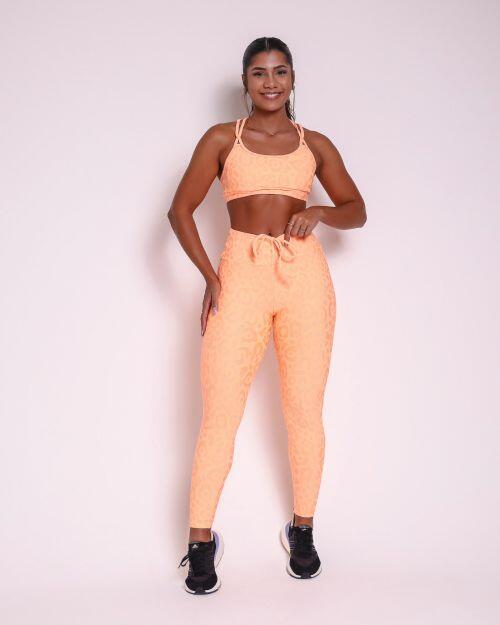 Conjunto Calça Legging Empina New Onça Fit + Top Lu