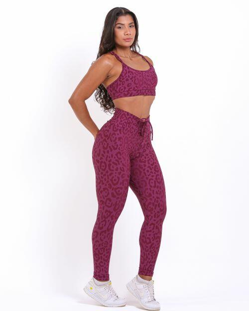 Conjunto Calça Legging Empina New Onça Fit + Top Lu