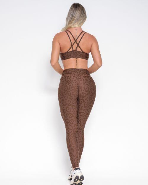 Conjunto Calça Legging Empina New Onça Fit + Top Lu
