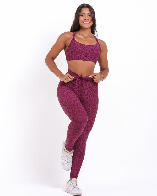 Conjunto Calça Legging Empina New Onça Fit + Top Lu