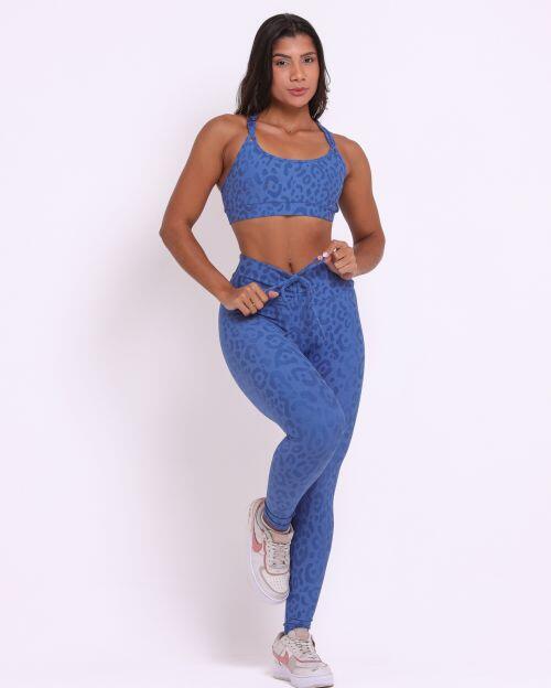 Conjunto Calça Legging Empina New Onça Fit + Top Lu