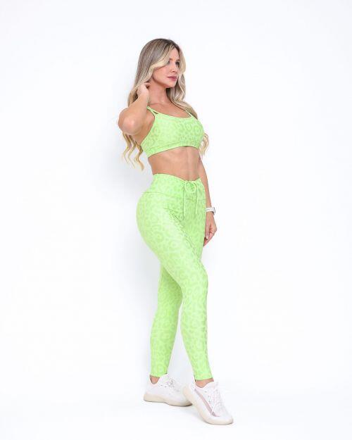 Conjunto Calça Legging Empina New Onça Fit + Top Lu