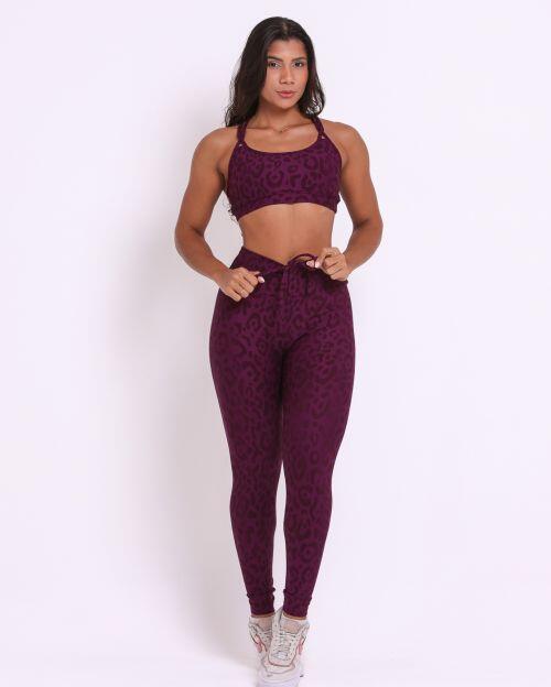 Conjunto Calça Legging Empina New Onça Fit + Top Lu