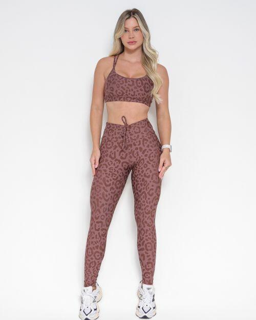 Conjunto Calça Legging Empina New Onça Fit + Top Lu