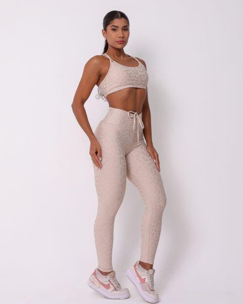 Conjunto Calça Legging Empina New Onça Fit + Top Lu