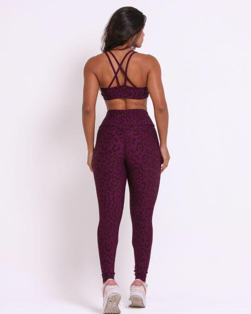 Conjunto Calça Legging Empina New Onça Fit + Top Lu