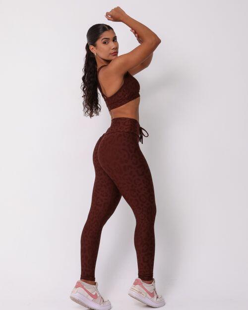 Conjunto Calça Legging Empina New Onça Fit + Top Lu