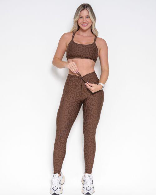 Conjunto Calça Legging Empina New Onça Fit + Top Lu