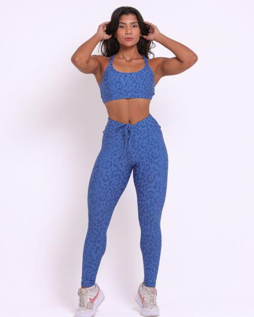 Conjunto Calça Legging Empina New Onça Fit + Top Lu